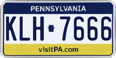 PA license plate KLH7666