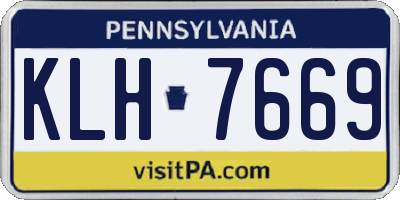 PA license plate KLH7669