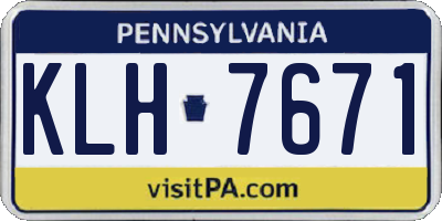 PA license plate KLH7671