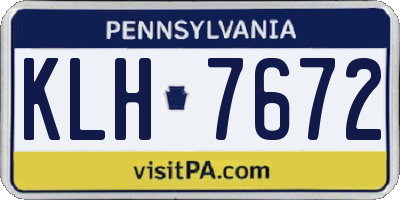 PA license plate KLH7672