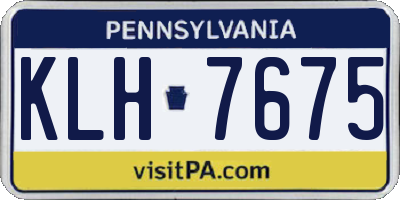 PA license plate KLH7675