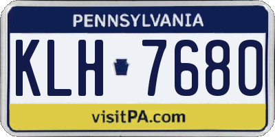 PA license plate KLH7680