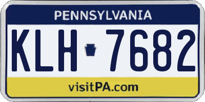 PA license plate KLH7682