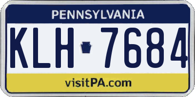 PA license plate KLH7684