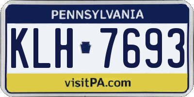PA license plate KLH7693