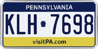 PA license plate KLH7698