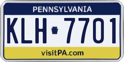 PA license plate KLH7701