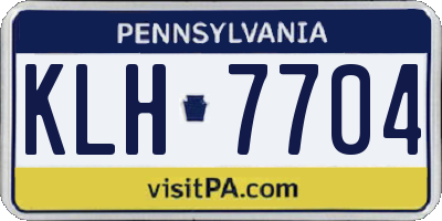 PA license plate KLH7704