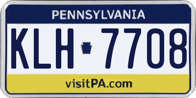 PA license plate KLH7708