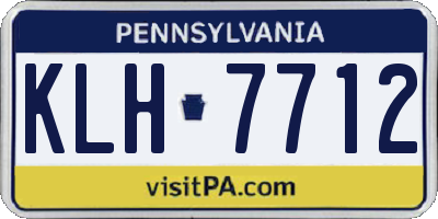 PA license plate KLH7712