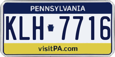 PA license plate KLH7716