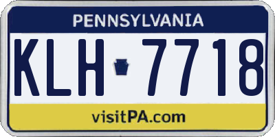 PA license plate KLH7718