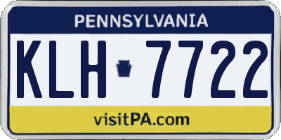PA license plate KLH7722