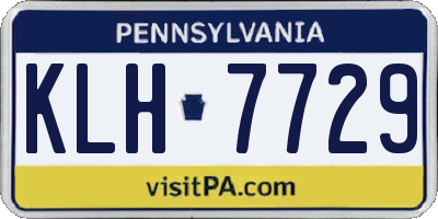 PA license plate KLH7729