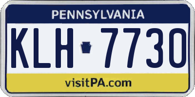 PA license plate KLH7730