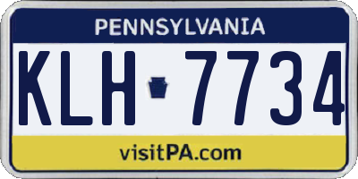PA license plate KLH7734