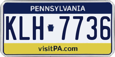 PA license plate KLH7736