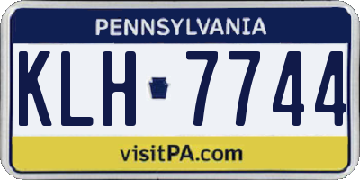 PA license plate KLH7744