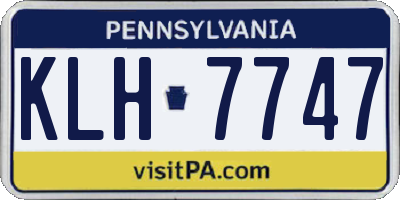 PA license plate KLH7747