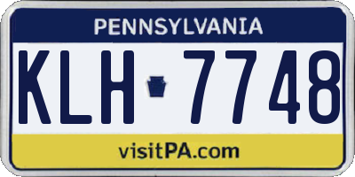 PA license plate KLH7748