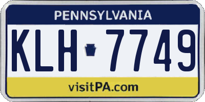PA license plate KLH7749