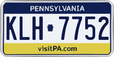 PA license plate KLH7752