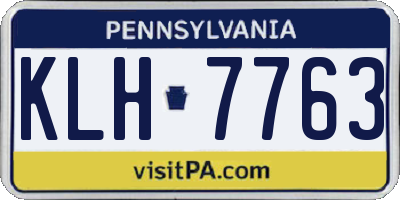 PA license plate KLH7763