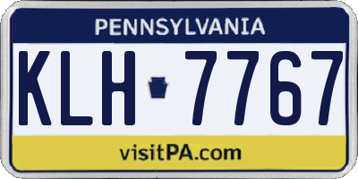 PA license plate KLH7767