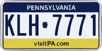 PA license plate KLH7771