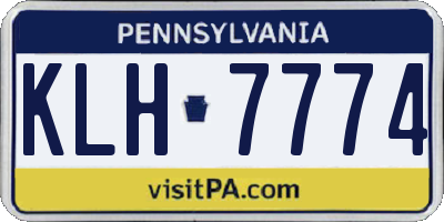 PA license plate KLH7774