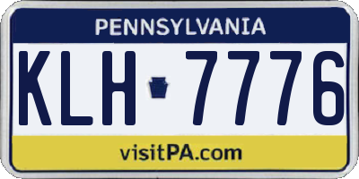 PA license plate KLH7776
