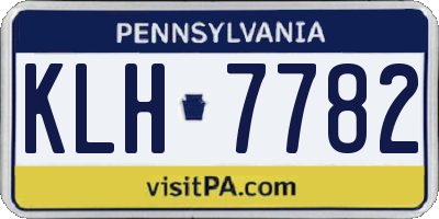 PA license plate KLH7782