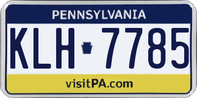 PA license plate KLH7785