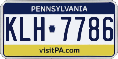 PA license plate KLH7786