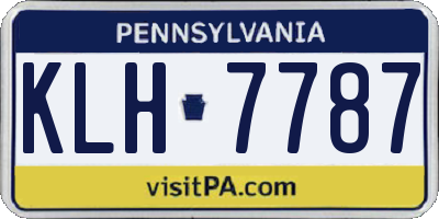 PA license plate KLH7787