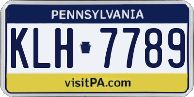 PA license plate KLH7789