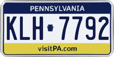 PA license plate KLH7792