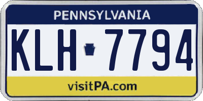 PA license plate KLH7794