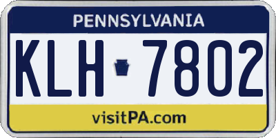 PA license plate KLH7802
