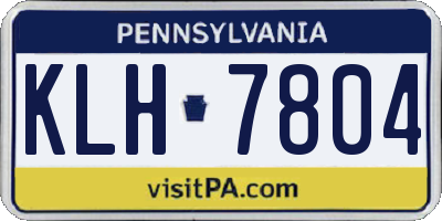 PA license plate KLH7804