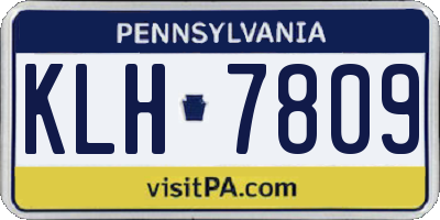 PA license plate KLH7809