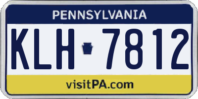PA license plate KLH7812