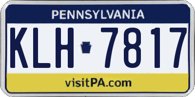 PA license plate KLH7817