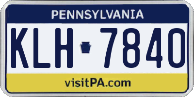 PA license plate KLH7840