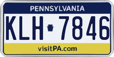 PA license plate KLH7846