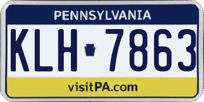 PA license plate KLH7863