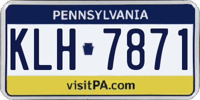 PA license plate KLH7871