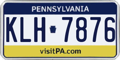 PA license plate KLH7876