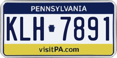 PA license plate KLH7891