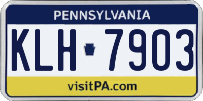 PA license plate KLH7903